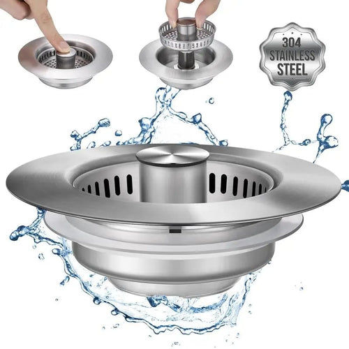 🔥New upgrade🔥LAST DAY 56% OFF-Upgraded 3 in 1 Kitchen Sink Drain Strainer