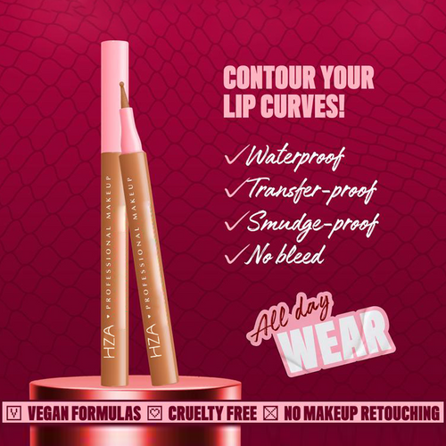 Sculpting Lip Liner Stain - Lightweight, Transfer-Proof, Waterproof, HZA Professional Makeup
