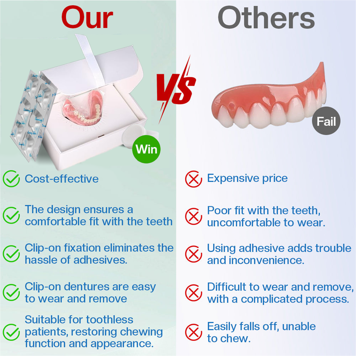 ✅ Made and Shipped from the UK| Skavix™ Suction-fit Complete Denture 🍀