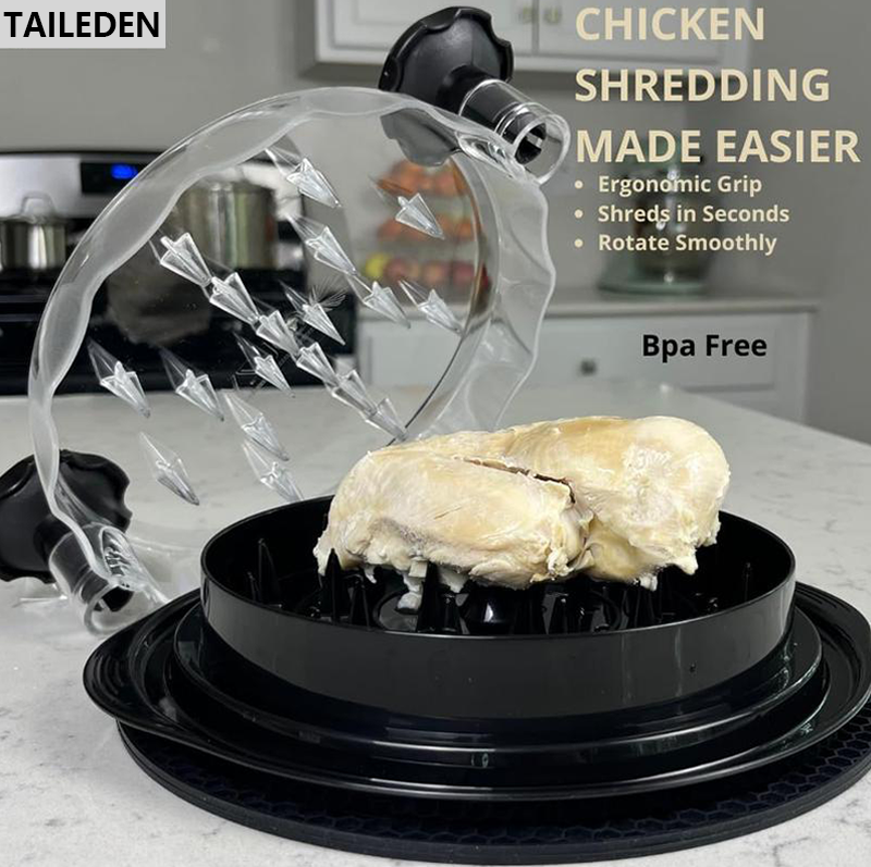 Large Chicken Breast Shredder Tool, Visible Lid Meat Grinder, Anti-Slip Strip, Ergonomic Handle, BPA Free, Perfect Utensils for Pork,Beef,Chicken,Kitchen Gadgets Dishwasher Washable Black Multi-purpose Efficient Great for Families