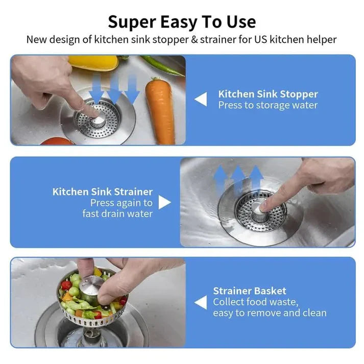 🔥New upgrade🔥LAST DAY 56% OFF-Upgraded 3 in 1 Kitchen Sink Drain Strainer