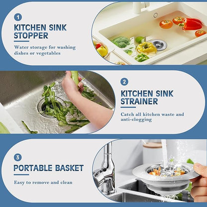 🔥New upgrade🔥LAST DAY 56% OFF-Upgraded 3 in 1 Kitchen Sink Drain Strainer