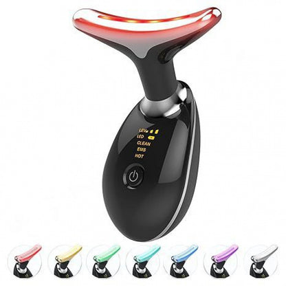 2025 AQA RF Face & Neck Massager with 7-Color LED – Skin Rejuvenation, Lifting, Toning & Glow Boost