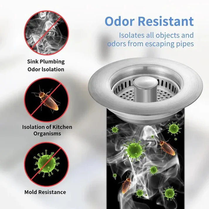 🔥New upgrade🔥LAST DAY 56% OFF-Upgraded 3 in 1 Kitchen Sink Drain Strainer